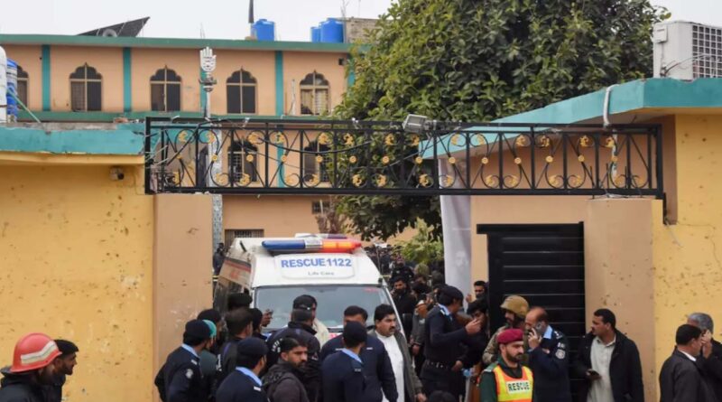 An ambulance evacuates casulties after a deadly explosion at a Shi'ite Muslim mosque in Islamabad