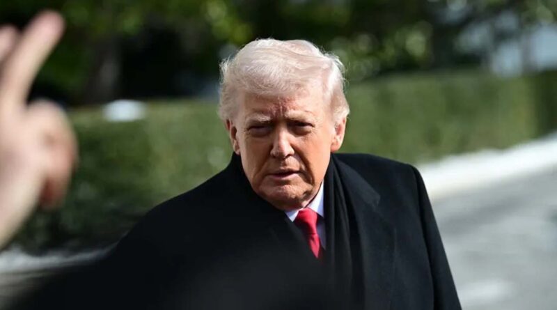 US President Donald Trump speaks to reporters