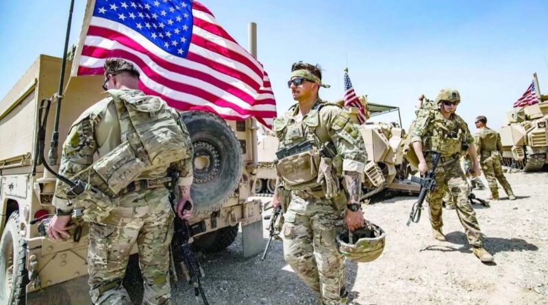 US soldiers patrol the countryside of Rumaylan in Syria's northeastern Hasakeh province