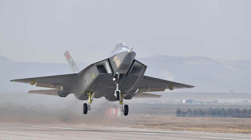 a 5th generation KAAN jet on course of take off