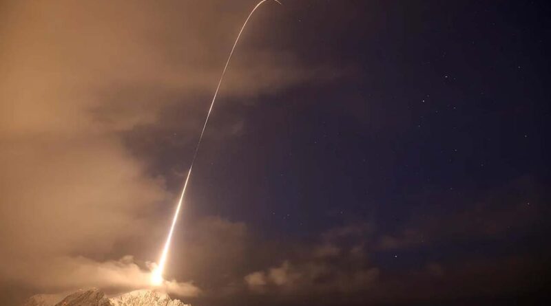 rocket being fired in space