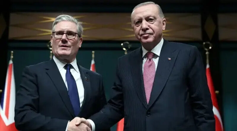 Erdoğan and Starmer shaking hands
