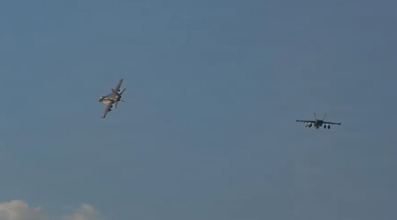 U.S. Navy warplane takes off from the aircraft carrier USS Abraham Lincoln during Operation Epic Fury