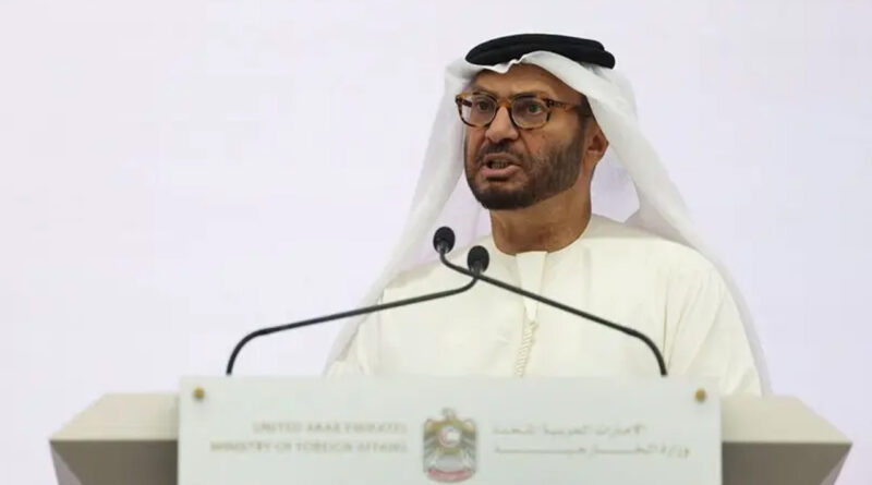 UAE presidential advisor Anwar Gargash speaks during a press conference in Abu Dhabi