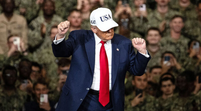 trump dancing at a military base