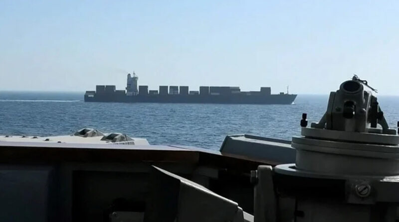 A view of Iranian-flagged cargo ship MV Touska