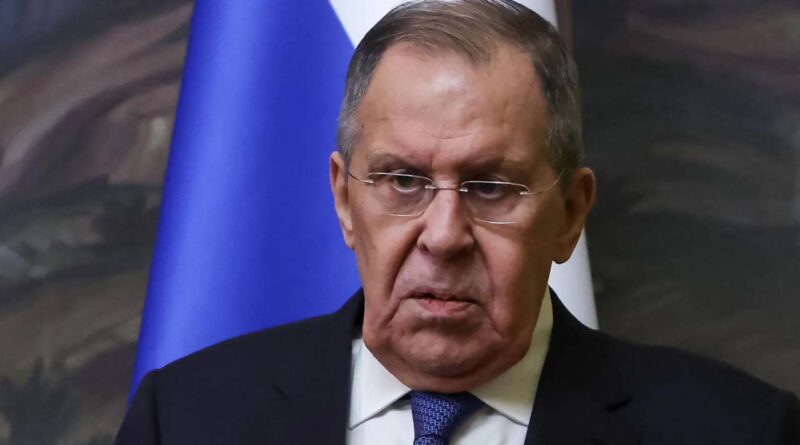 Russian Foreign Minister Sergei Lavrov attends a joint press conference with Madagascar's Foreign Minister following their talks in Moscow on June 19, 2026
