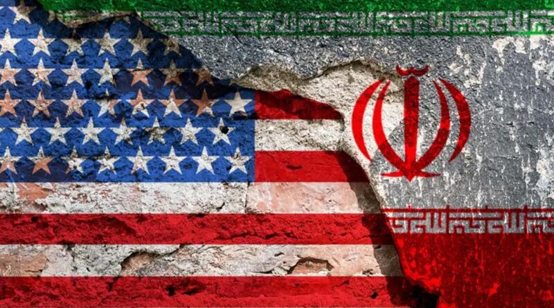 USA and Iran flags together