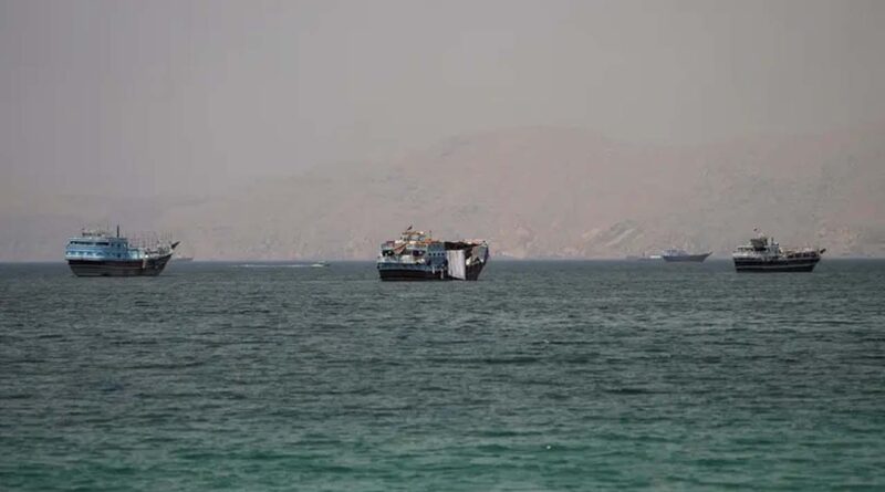 Vessels at the Strait of Hormuz, as seen from Musandam, Oman, June 22, 2026
